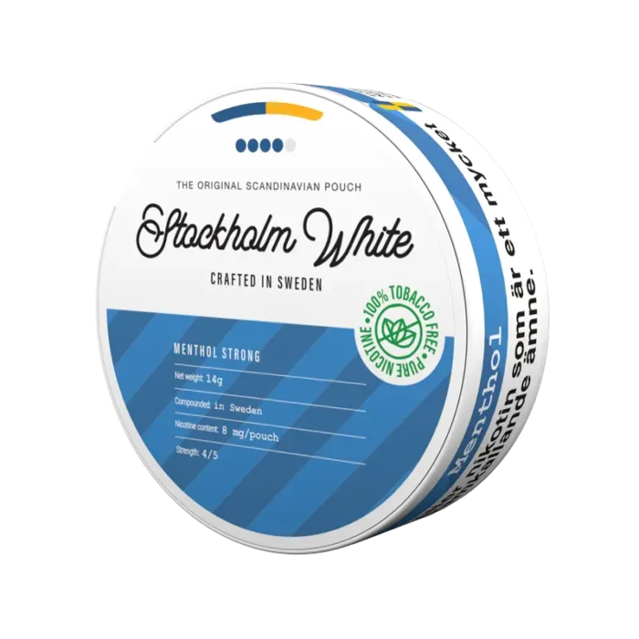 STOCKHOLM WHITE MENTHOL STRONG SLIM 8 MG/POUCH