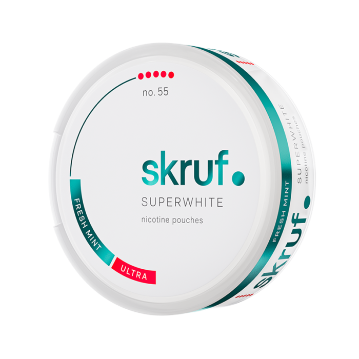 SKRUF SUPER WHITE NO. 55 FRESH MINT ULTRA STRONG SLIM