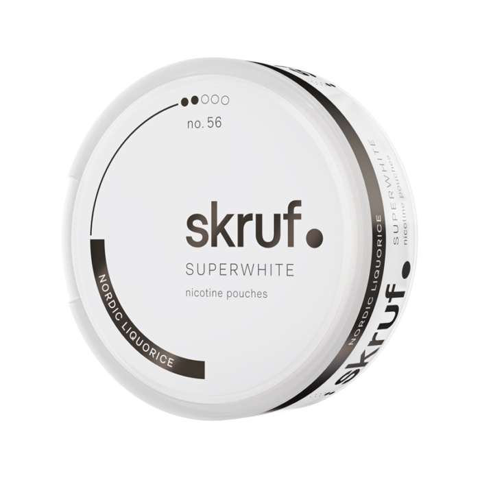 SKRUF SUPER WHITE NO. 56 NORDIC LIQUORICE SLIM 8MG/G